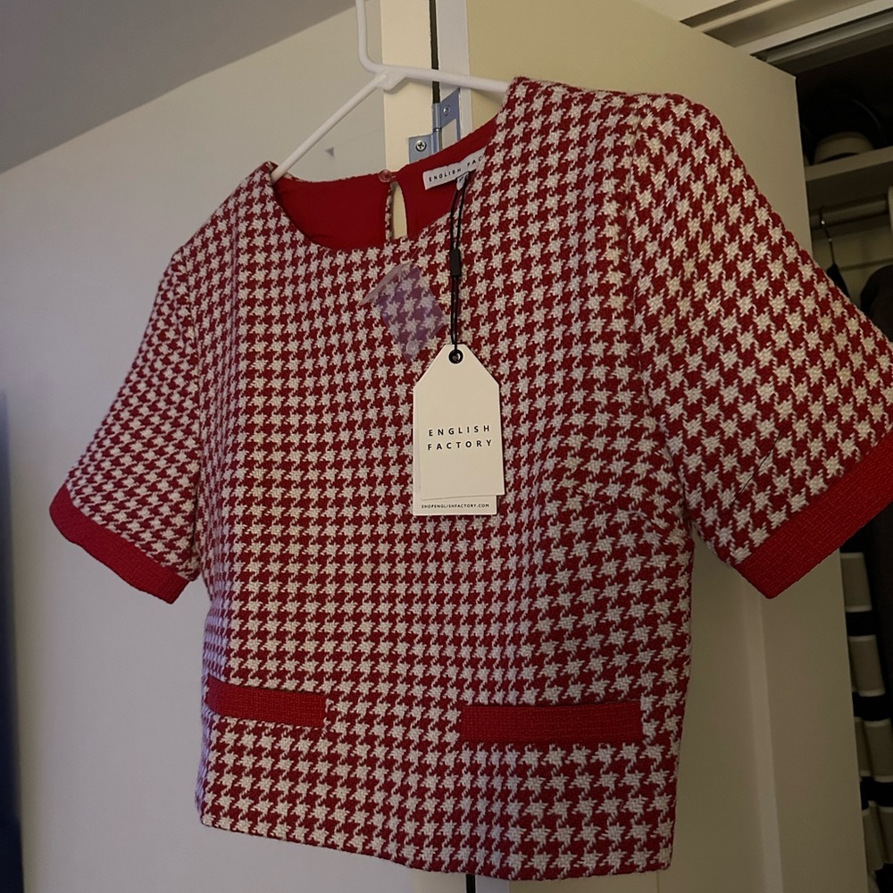 English Factory Houndstooth Blouse